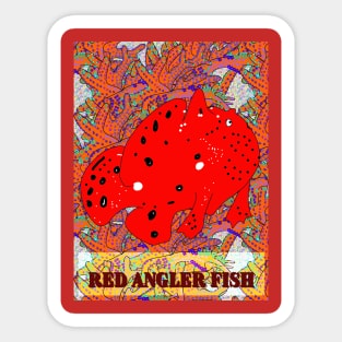 Red Angler Fish Sticker